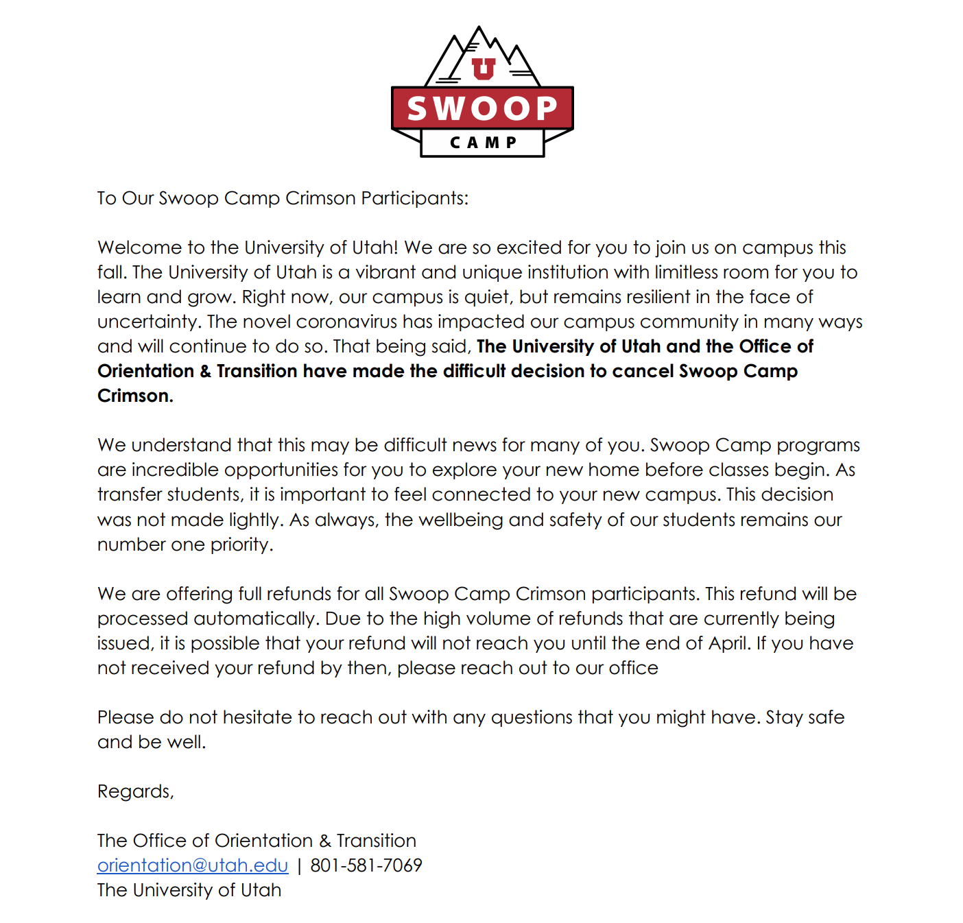 Letter of Cancellation for Crimson