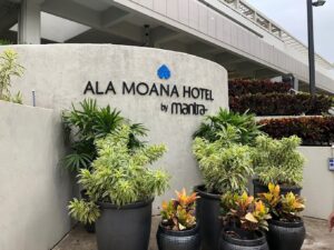 Front of the Ala Moana Hotel in Honolulu